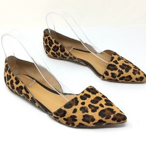 J.Crew Zoe Leopard Calf Hair D'Orsay Flats